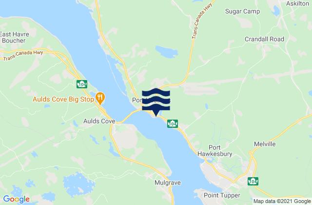 Mapa de mareas Port Hastings, Canada