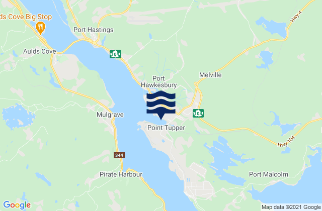 Mapa de mareas Port Hawkesbury, Canada