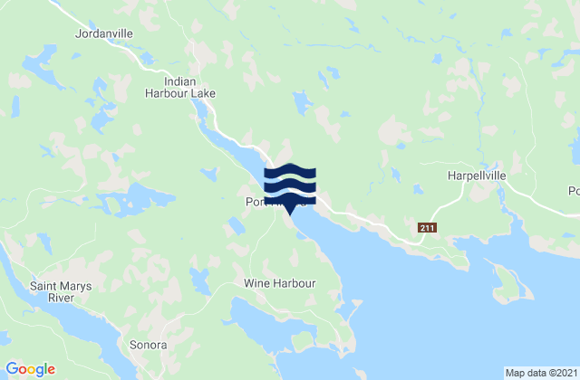 Mapa de mareas Port Hilford Beach, Canada