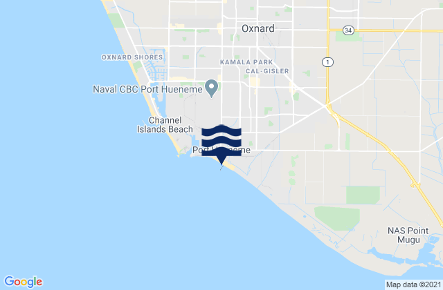 Mapa de mareas Port Hueneme Beach Park, United States