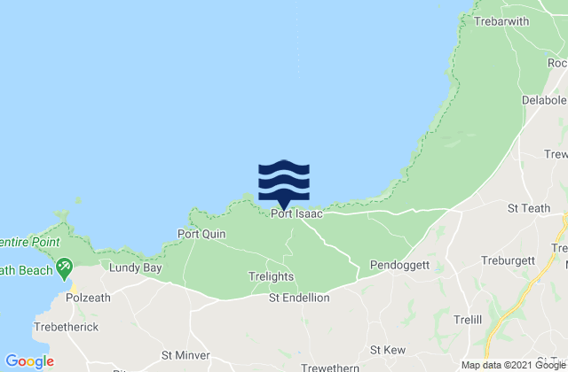 Mapa de mareas Port Isaac Beach, United Kingdom