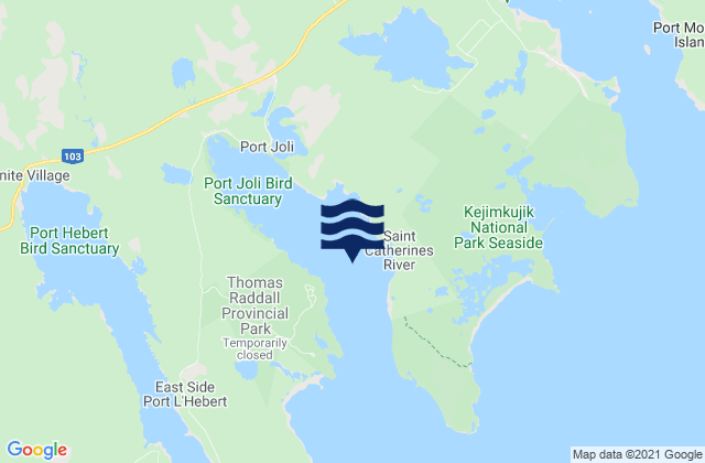 Mapa de mareas Port Joli, Canada
