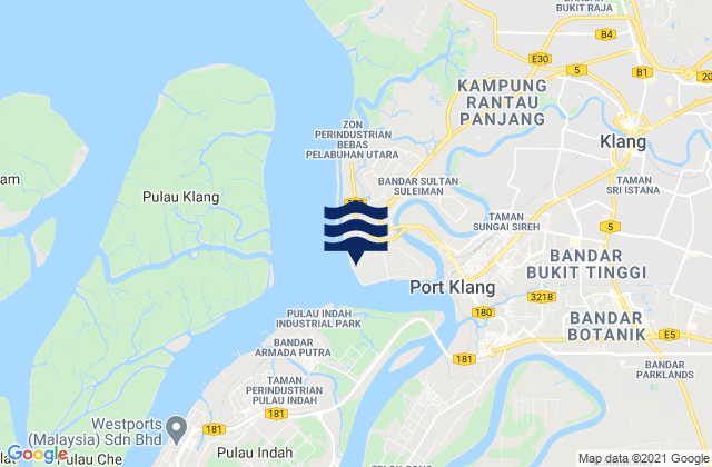Mapa de mareas Port Kelang, Malaysia
