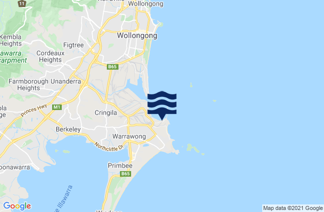 Mapa de mareas Port Kembla Beach, Australia