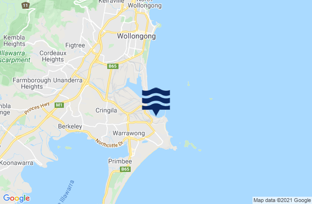 Mapa de mareas Port Kembla, Australia