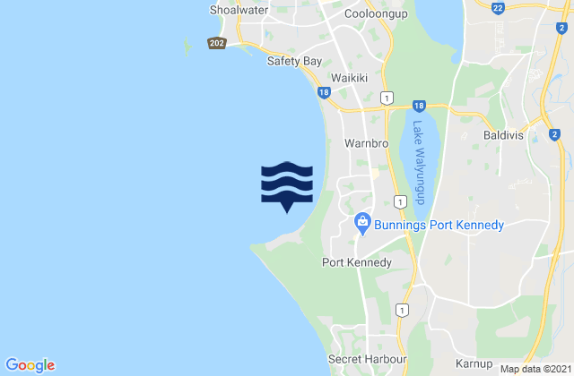 Mapa de mareas Port Kennedy, Australia