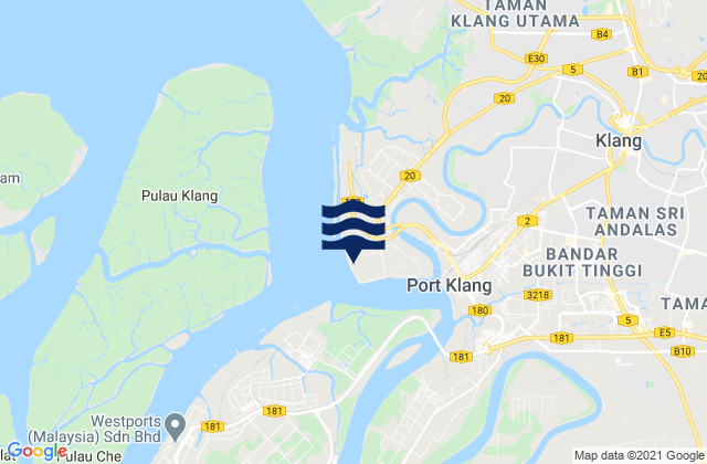 Mapa de mareas Port Klang, Malaysia