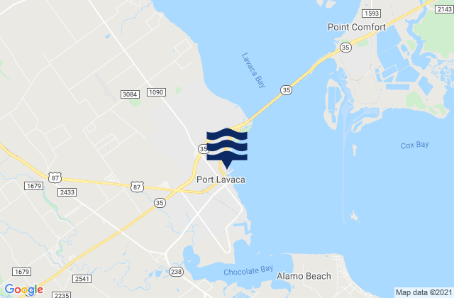 Mapa de mareas Port Lavaca, United States