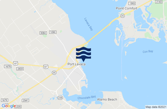 Mapa de mareas Port Lavaca Matagorda Bay, United States