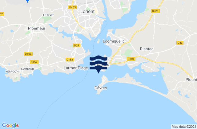 Mapa de mareas Port Louis, France