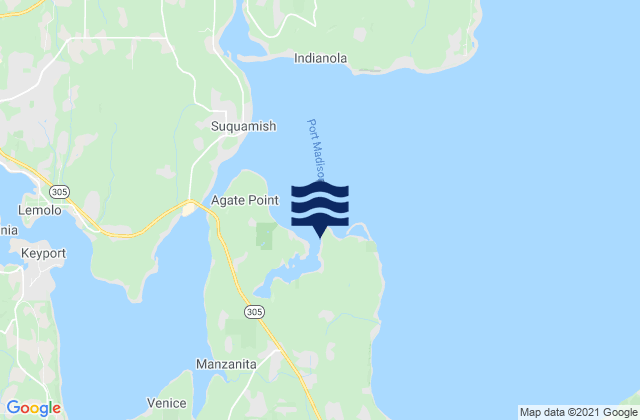 Mapa de mareas Port Madison (Bainbridge Island), United States