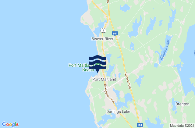 Mapa de mareas Port Maitland, Canada