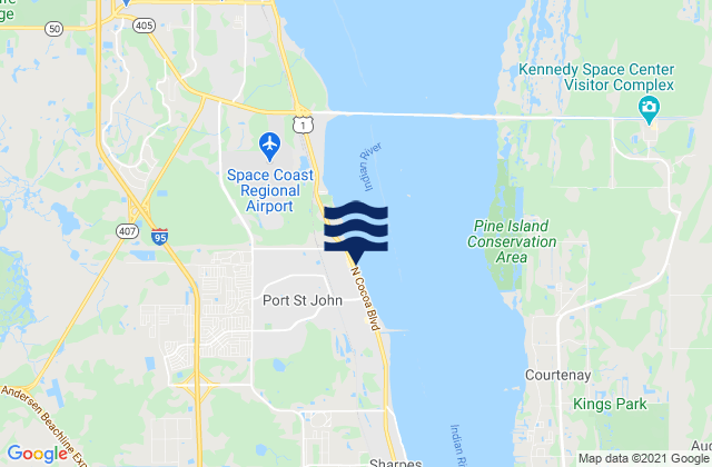 Mapa de mareas Port Saint John, United States
