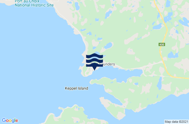 Mapa de mareas Port Saunders, Canada