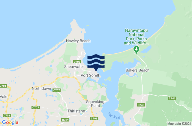 Mapa de mareas Port Sorell, Australia