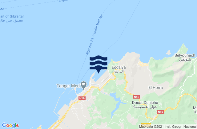 Mapa de mareas Port Tanger Méditerranée, Morocco