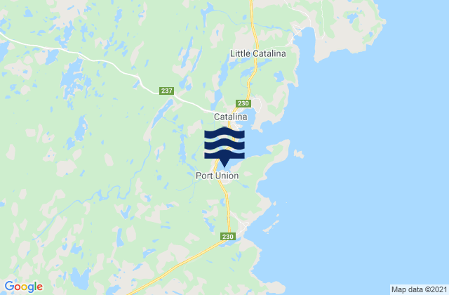 Mapa de mareas Port Union, Canada