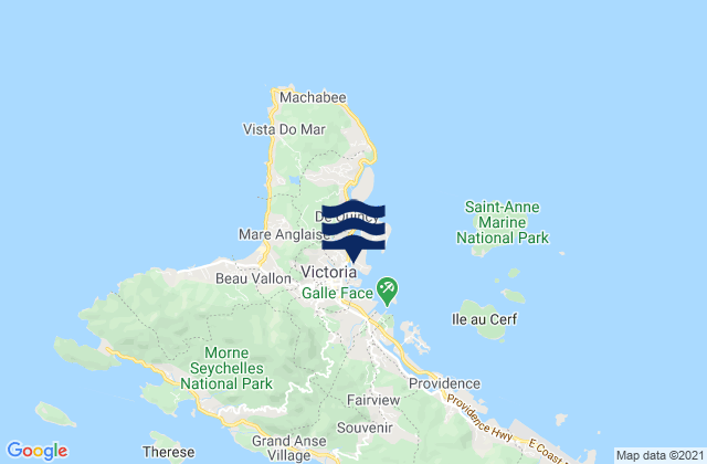 Mapa de mareas Port Victoria, Seychelles