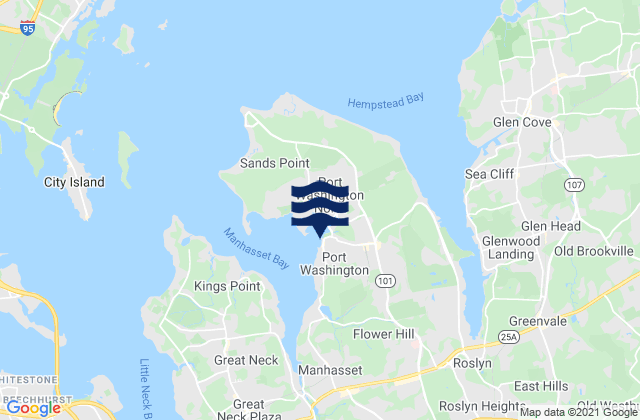 Mapa de mareas Port Washington Manhasset Bay, United States