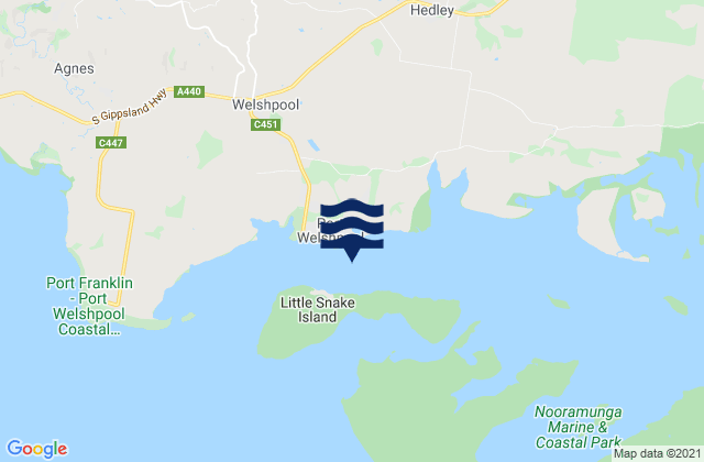 Mapa de mareas Port Welshpool, Australia