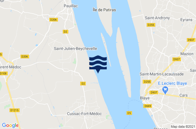 Mapa de mareas Port de Beychevelle, France