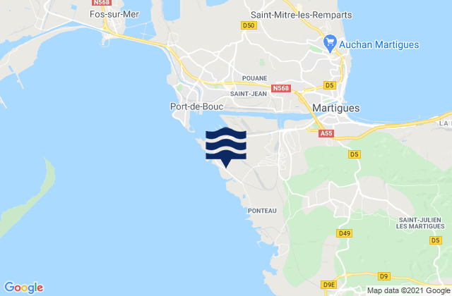 Mapa de mareas Port de Lavéra, France