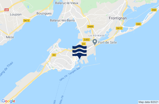 Mapa de mareas Port de Sète, France