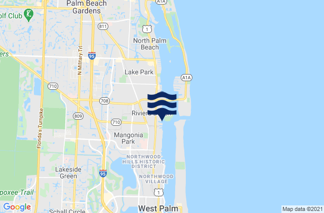 Mapa de mareas Port of Palm Beach, United States