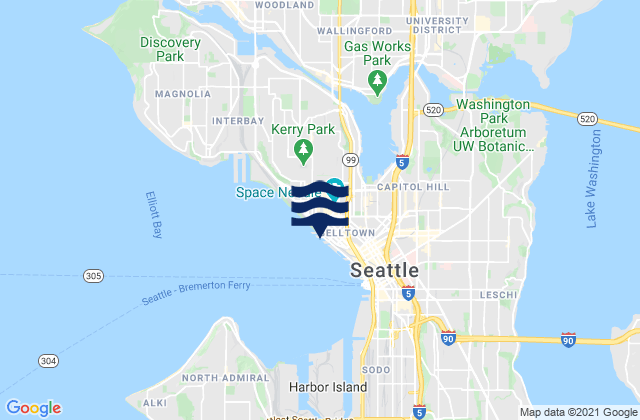 Mapa de mareas Port of Seattle, United States