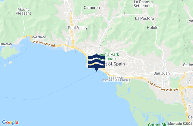 Mapa de mareas Port of Spain, Trinidad and Tobago