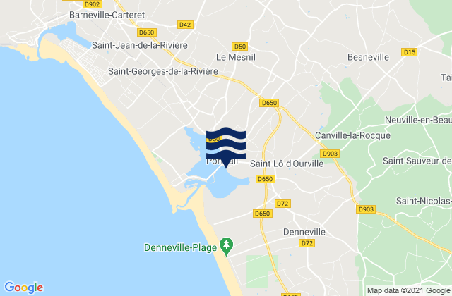 Mapa de mareas Portbail, France