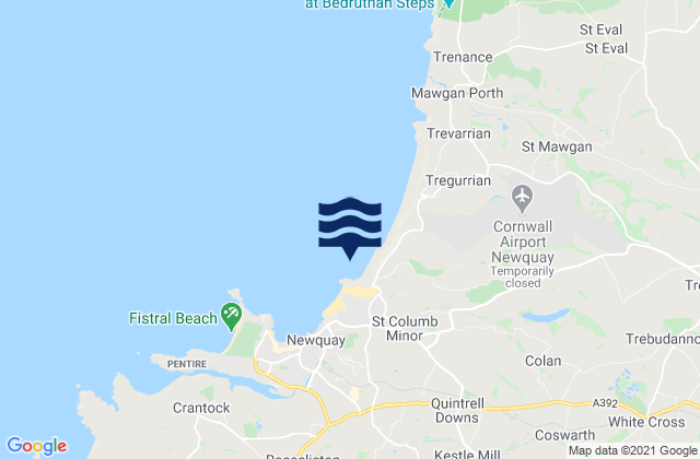 Mapa de mareas Porth Beach, United Kingdom