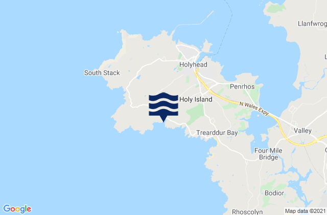 Mapa de mareas Porth Dafarch Beach, United Kingdom
