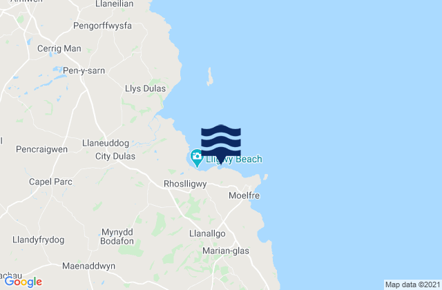 Mapa de mareas Porth Forllwyd Beach, United Kingdom