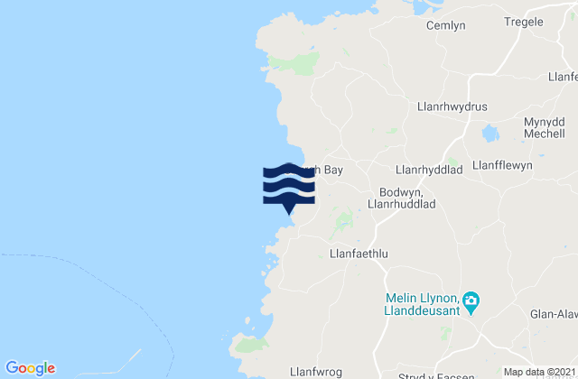 Mapa de mareas Porth Trwyn Beach, United Kingdom