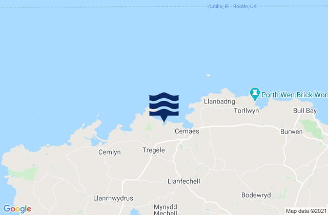 Mapa de mareas Porth Wylfa Beach, United Kingdom
