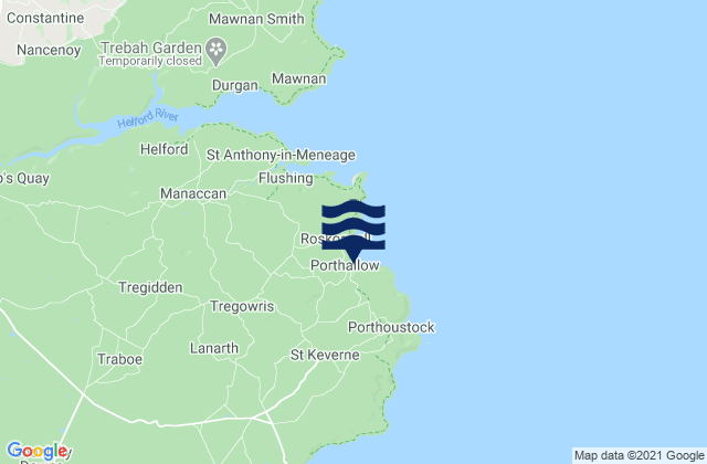 Mapa de mareas Porthallow Beach, United Kingdom