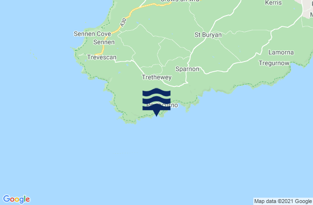 Mapa de mareas Porthchapel Beach, United Kingdom