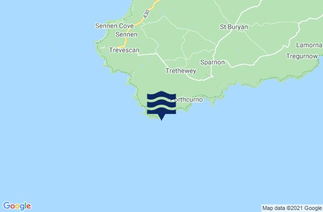 Mapa de mareas Porthgwarra Beach, United Kingdom