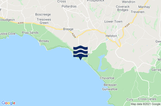 Mapa de mareas Porthleven Beach, United Kingdom
