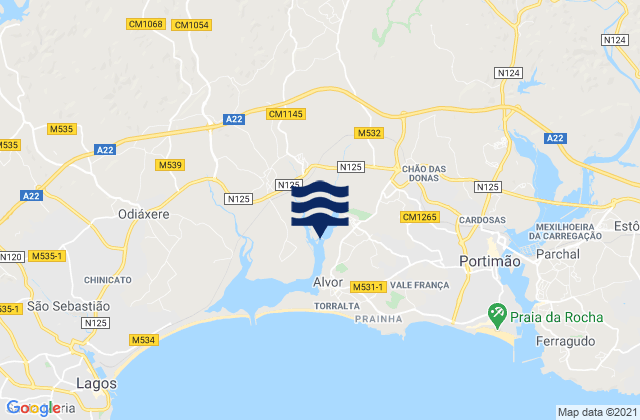Mapa de mareas Portimão, Portugal