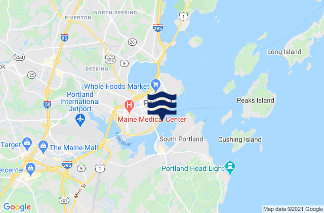 Mapa de mareas Portland, United States