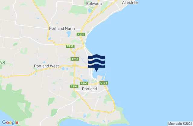 Mapa de mareas Portland, Australia
