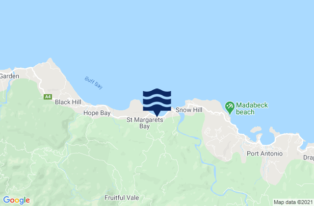 Mapa de mareas Portland, Jamaica