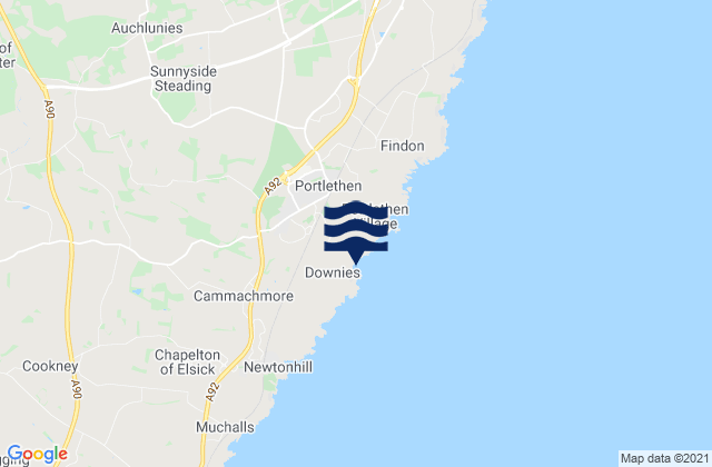 Mapa de mareas Portlethen, United Kingdom