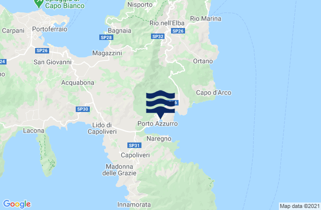 Mapa de mareas Porto Azzurro, Italy