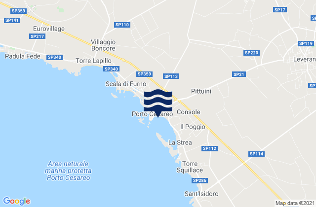 Mapa de mareas Porto Cesareo, Italy