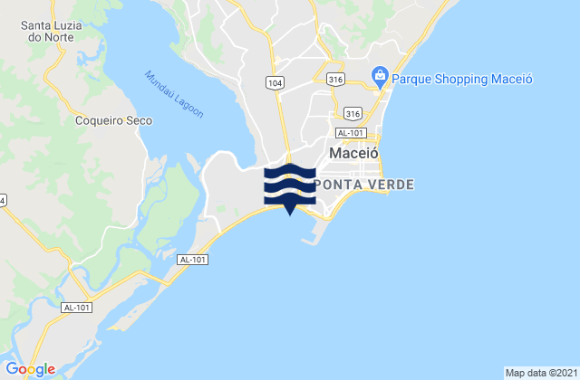 Mapa de mareas Porto De Maceio, Brazil