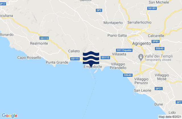 Mapa de mareas Porto Empedocle, Italy