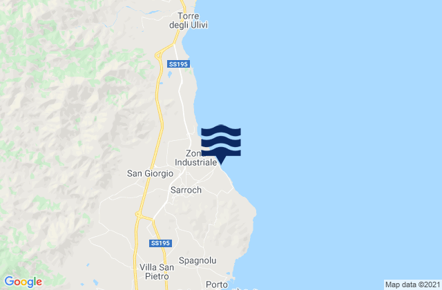 Mapa de mareas Porto Foxi, Italy
